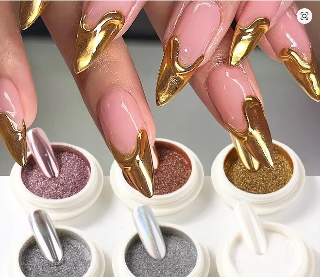 Chrome Mirror White Nail Powder 