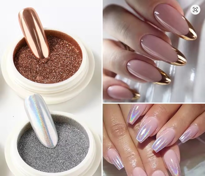 Chrome Mirror White Nail Powder 